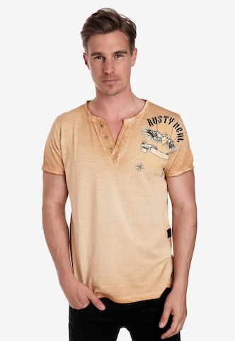 Rusty Neal Shirt in Geel: voorkant