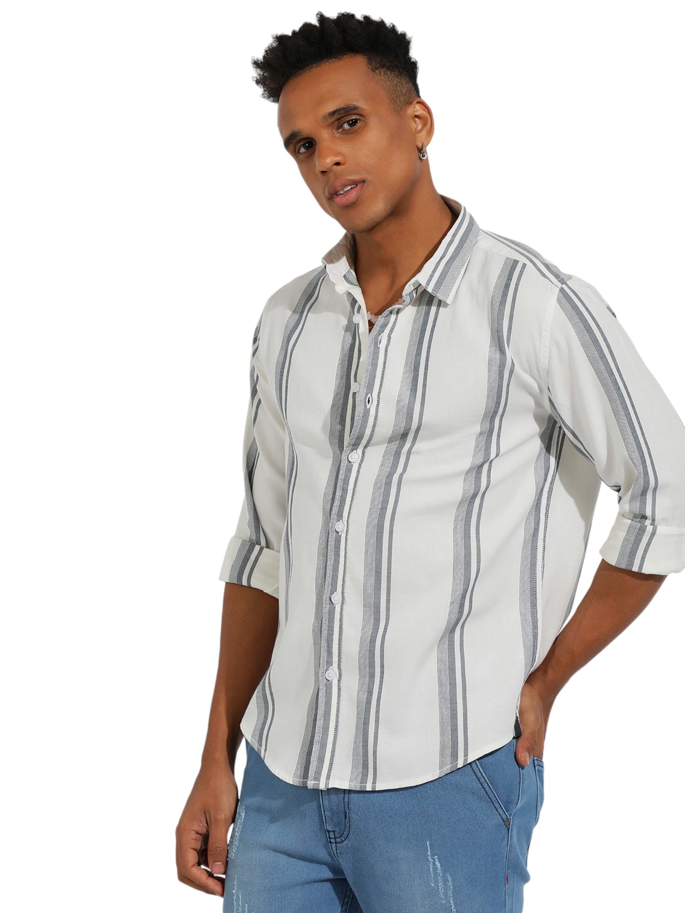 Campus Sutra Средняя посадка Рубашка ' Casey ' в Белый