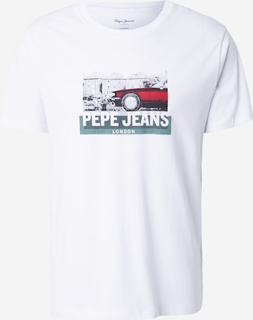 Pepe JeansMajica 'PHOTOGRAPHIC' - bijela boja: prednji dio