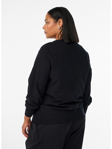 Zizzi Плетена жилетка 'Mella' в черно