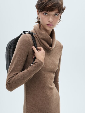 MANGO Knit dress 'GINO' in Brown
