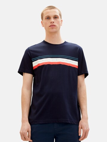 T-Shirt TOM TAILOR DENIM en bleu : devant