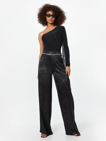 Nasty Gal Wide leg Pleat-Front Pants in Black