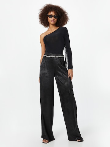 Nasty Gal Wide leg Pleat-front trousers in Black