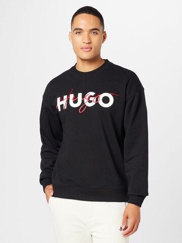 HUGO - Sweatshirt 'Droyko' em preto: frente
