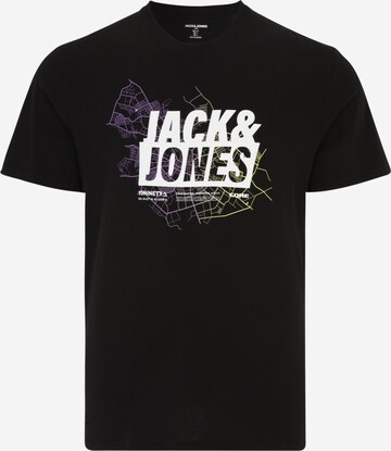 Jack & Jones Plus T-shirt 'MAP' i svart: framsida