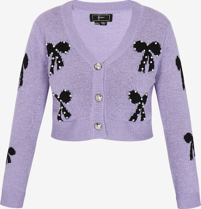 faina Neuletakki värissä lila / musta / helmenvalkoinen, Tuotenäkymä