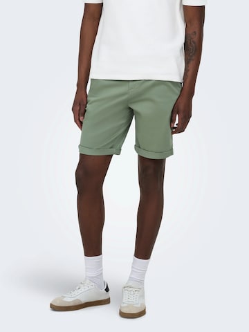 Only & Sons - Regular Calças chino 'ONSSAUL' em verde