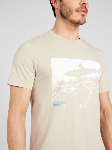 BOSS T-Shirt 'Sea horse' in Beige