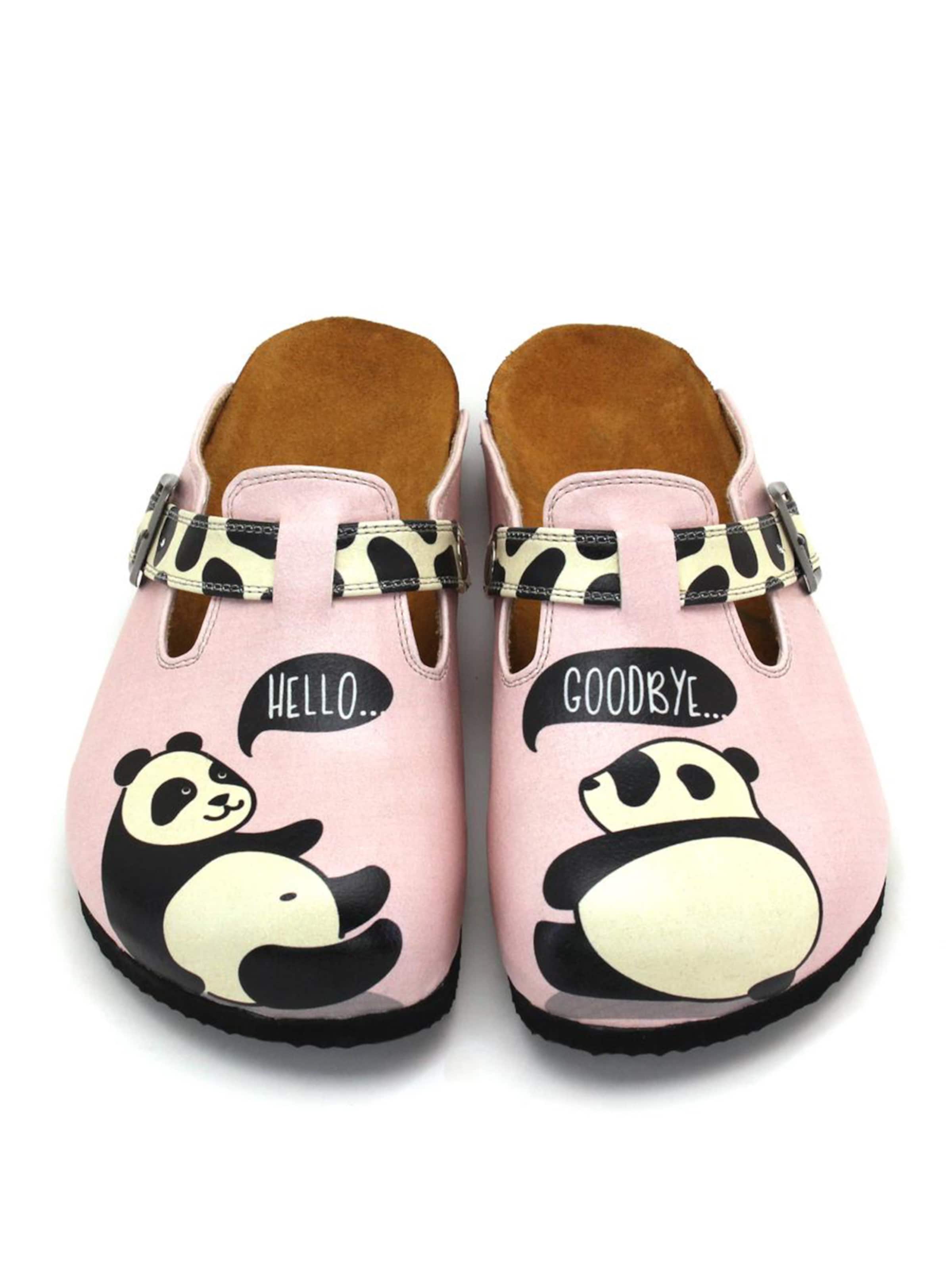 Goby - Zuecos 'Women Calceo Pink Clogs WCAL5446 with panda design' en rosa