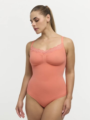 Body modellante 'Bodysuit Sculpting Shapewear mit Lace' di cfab in arancione