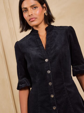 Robe-chemise love & roses en noir