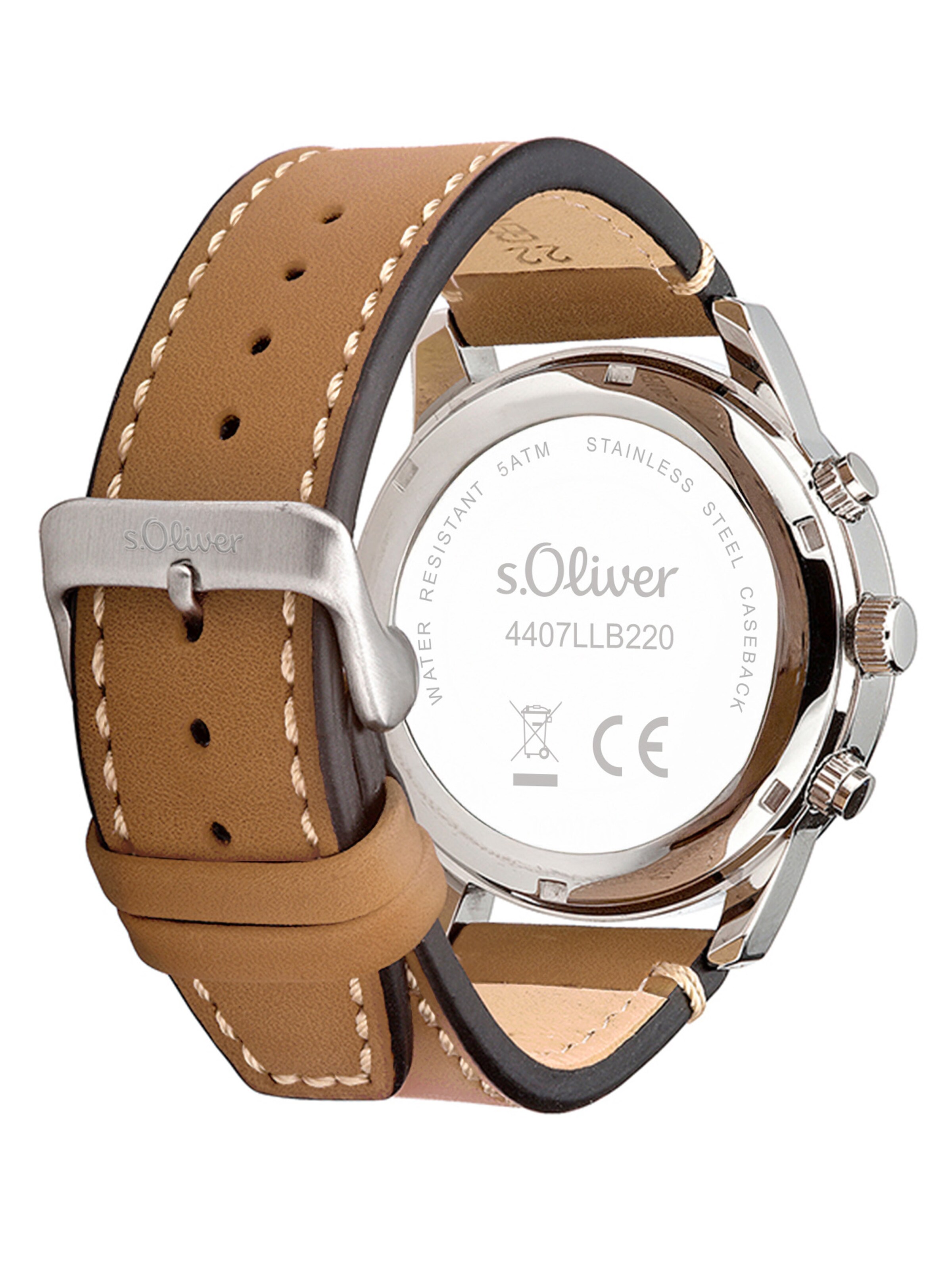 s.Oliver Analoog horloge in Bruin