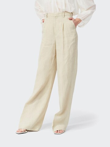 Flared Pantaloni con pieghe 'Marlene 7693' di W. Wegener in beige: frontale