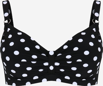 Swim by Zizzi Koszulkowy Góra bikini w kolorze czarny: przód