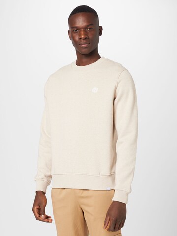 Sweat-shirt Les Deux en beige : devant