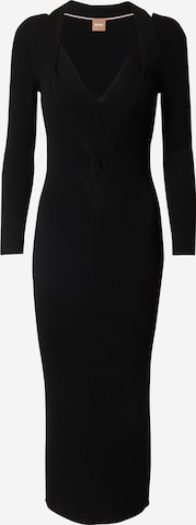 BOSS Black Sukienka z dzianiny 'Famelina' w kolorze czarny: przód