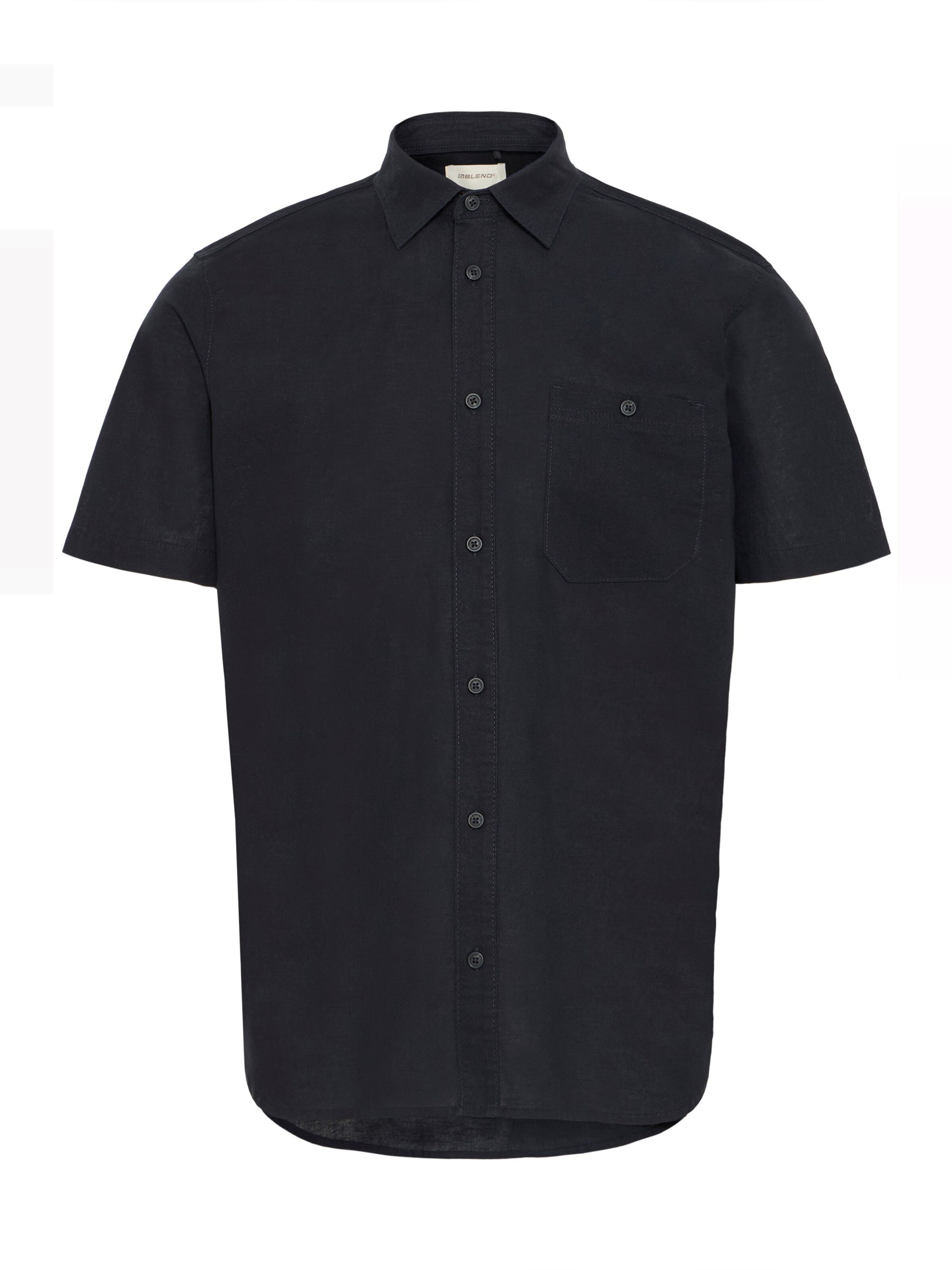 BLEND Overhemd ' BHBAY LINEN ' in Zwart: voorkant