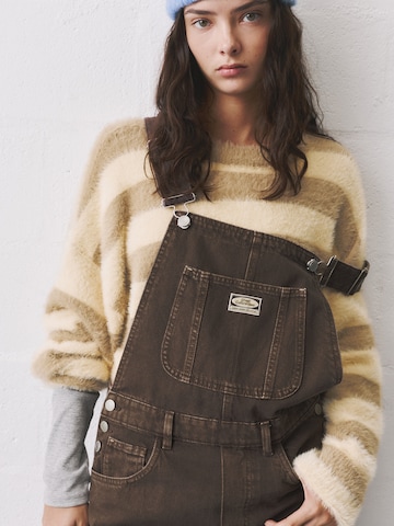 Baggy Salopette en jean Pull&Bear en marron