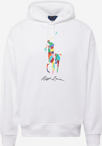 Sweat-shirt Polo Ralph Lauren en blanc : devant