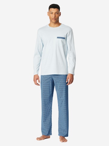 SCHIESSER Pyjama lang 'Comfort Nightwear' in Blauw