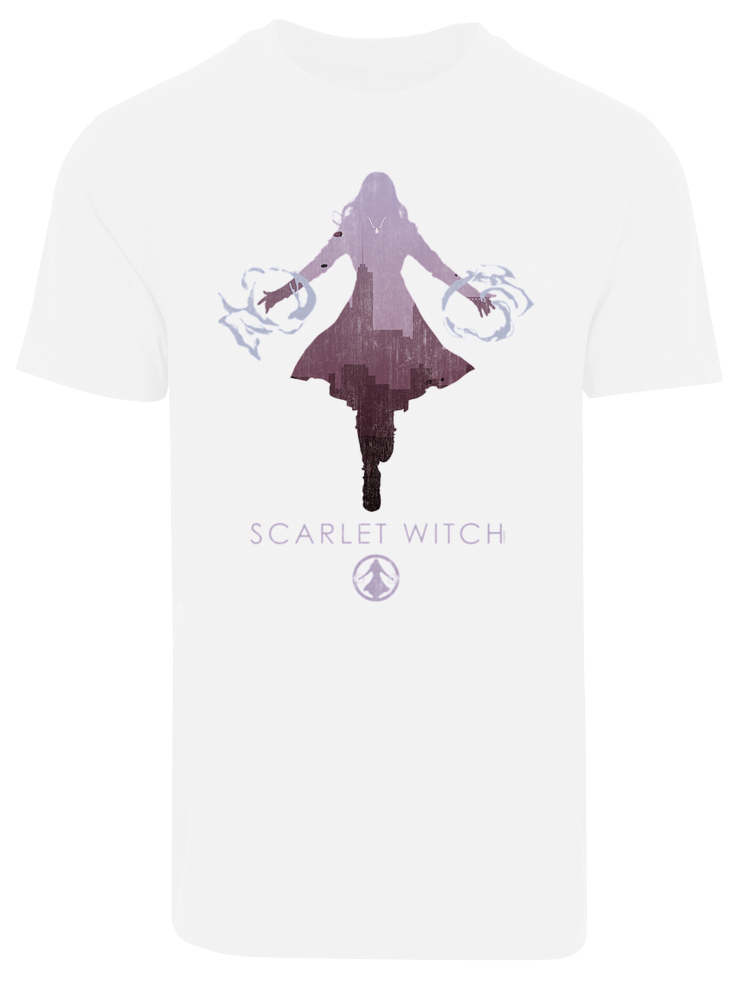 T-Shirt 'Marvel Universe Scarlet Witch' F4NT4STIC en blanc : devant