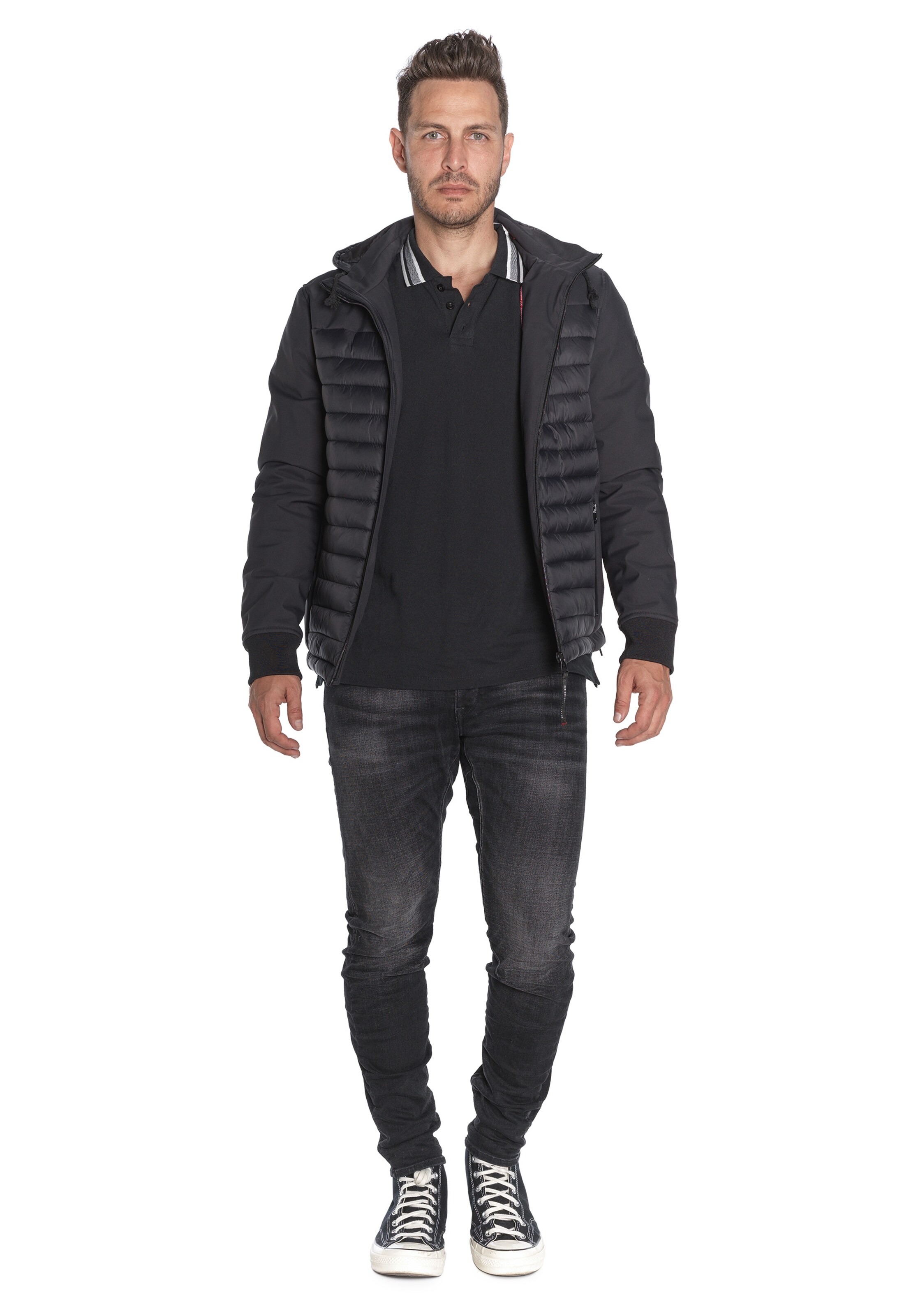 Le Temps Des Cerises Winterjacke 'Lima' in Schwarz: Vorderseite