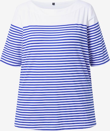 T-shirt Ulla Popken en bleu : devant