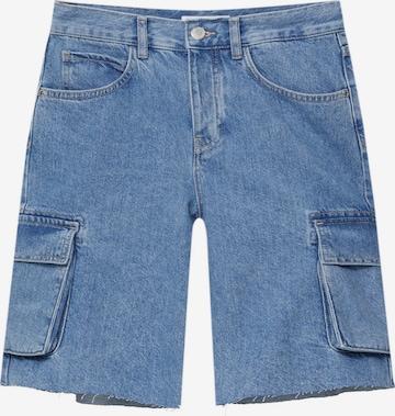 Pull&Bear Regular Cargo Jeans in Blue: front