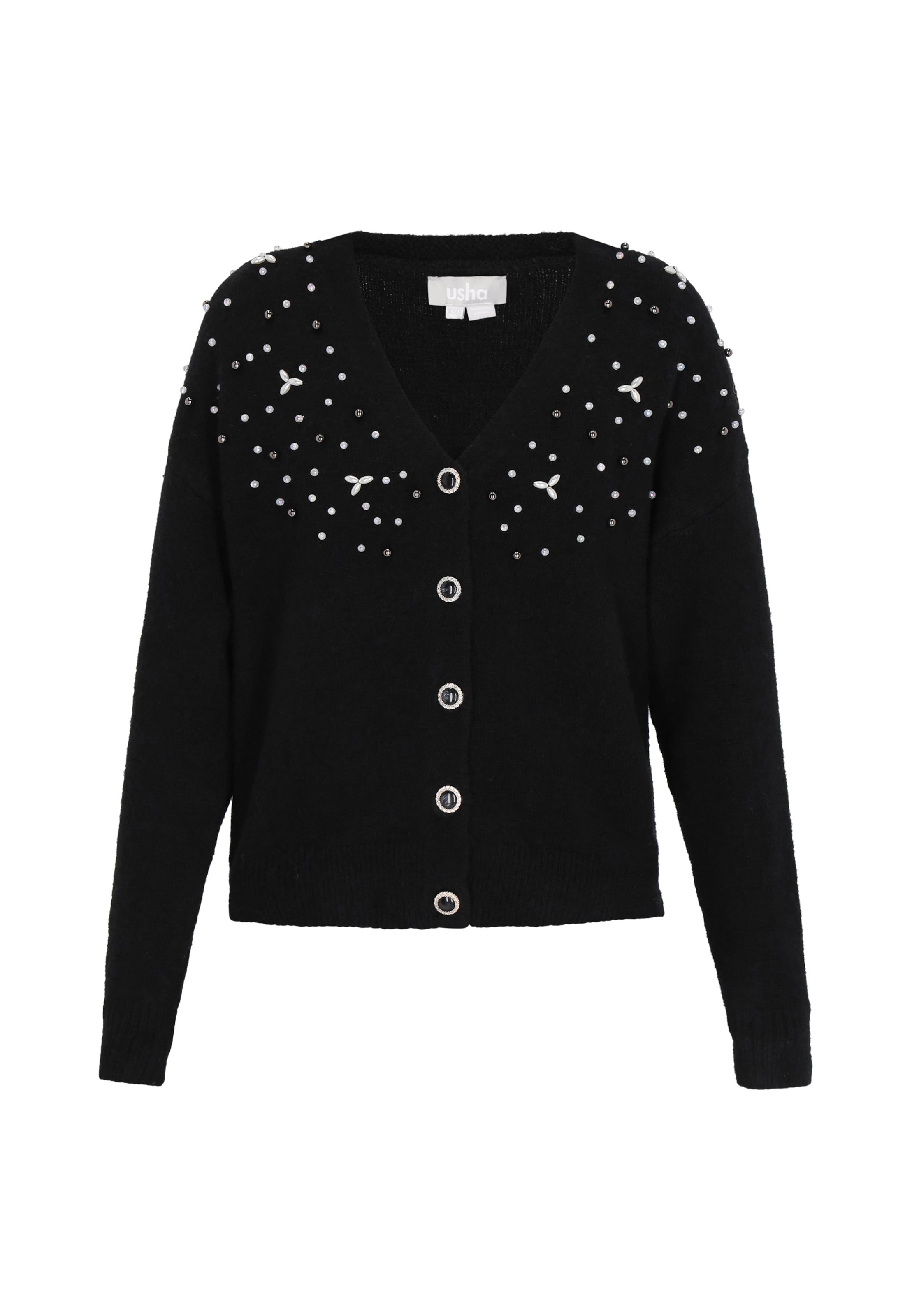 Usha - Cárdigan en negro: frente