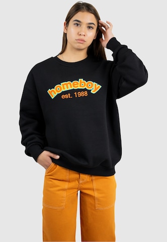 HOMEBOY Sweatshirt '90´s Chenille' in Schwarz: predná strana