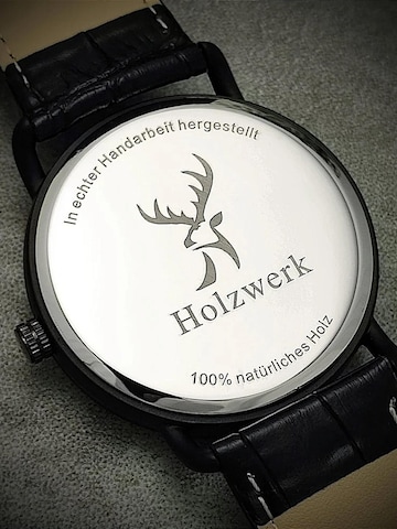 Holzwerk - Reloj analógico 'DREBKAU' en negro