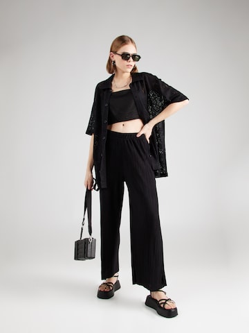 VILA Wide leg Trousers 'VIPLISA' in Black