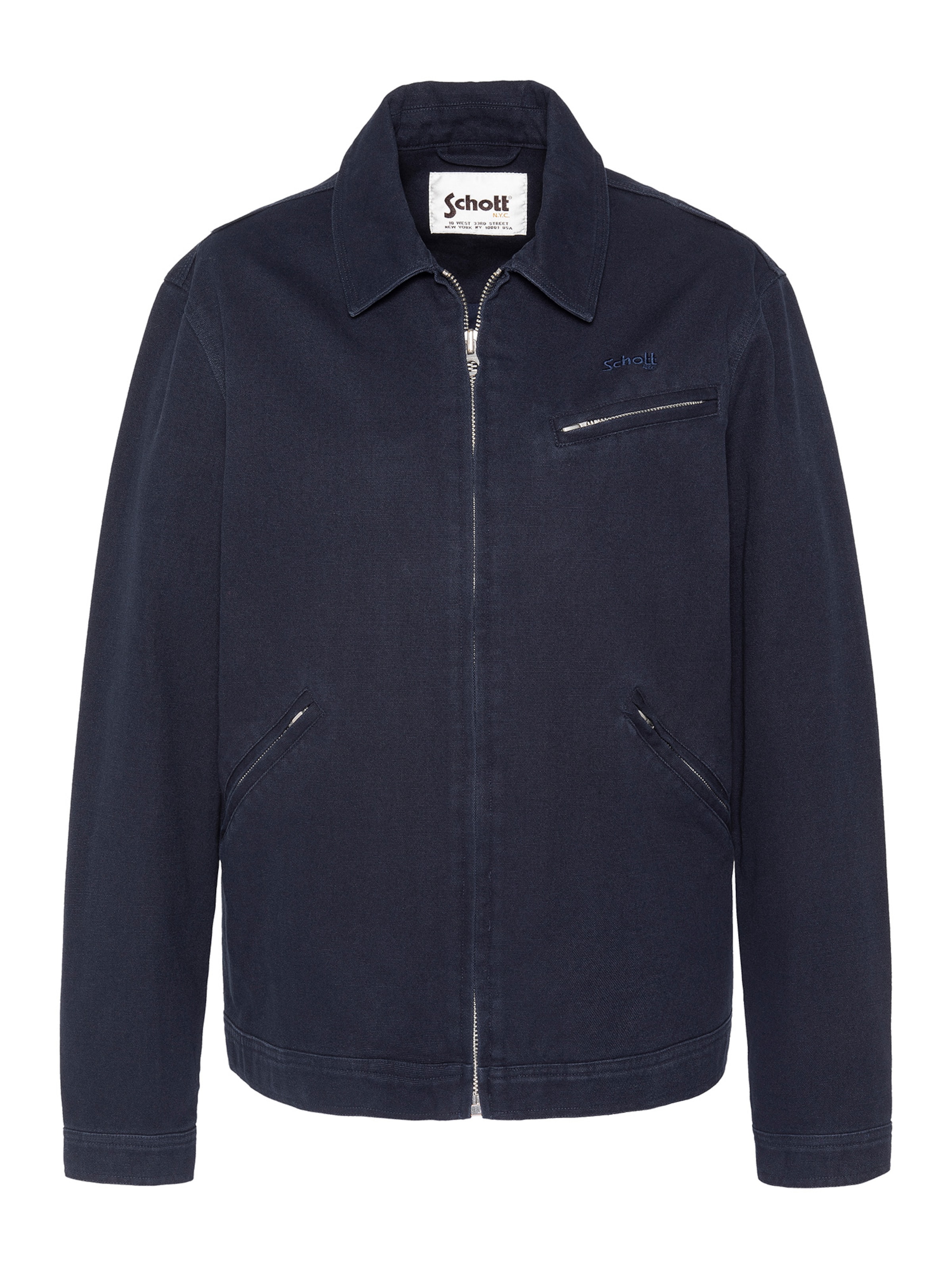 Manteau mi-saison Schott NYC en bleu : devant