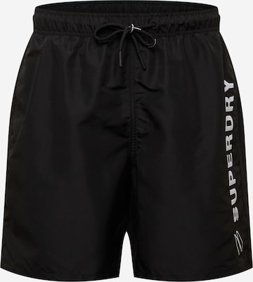 Shorts de bain Superdry en noir : devant