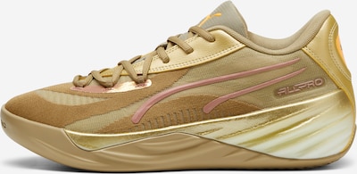 PUMA Sporta apavi 'All-Pro Nitro CNY', krāsa - tumši bēšs / zeltaini dzeltens / Zelts / vecrozā, Preces skats