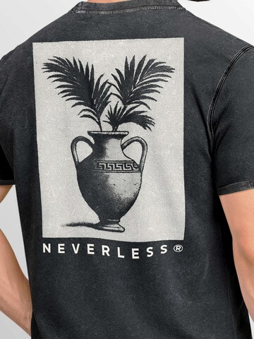 Neverless Shirt 'Greek Vase Palms' in Black