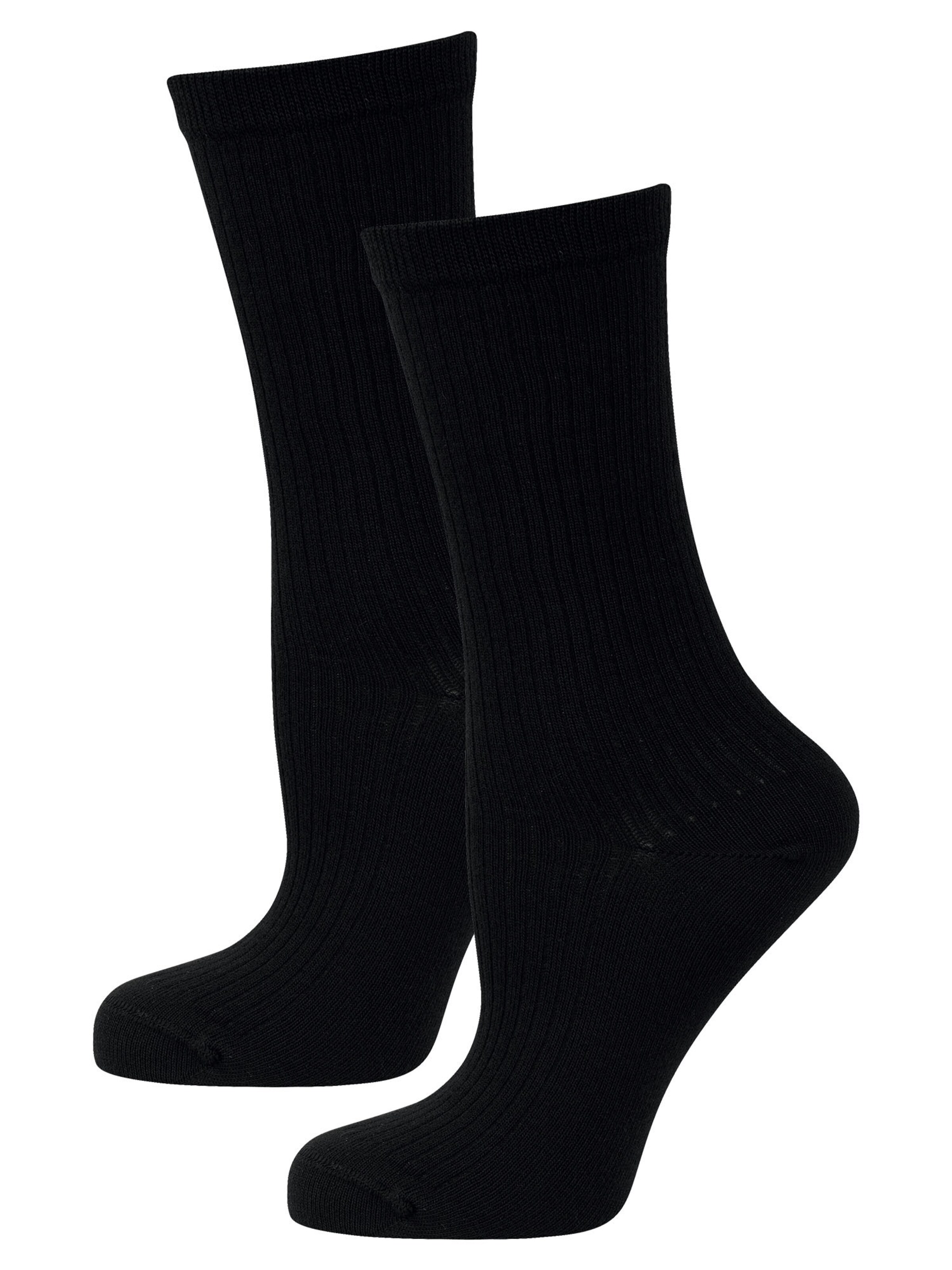 Nur Die Socks ' Soft Modal Ripp ' in Black: front