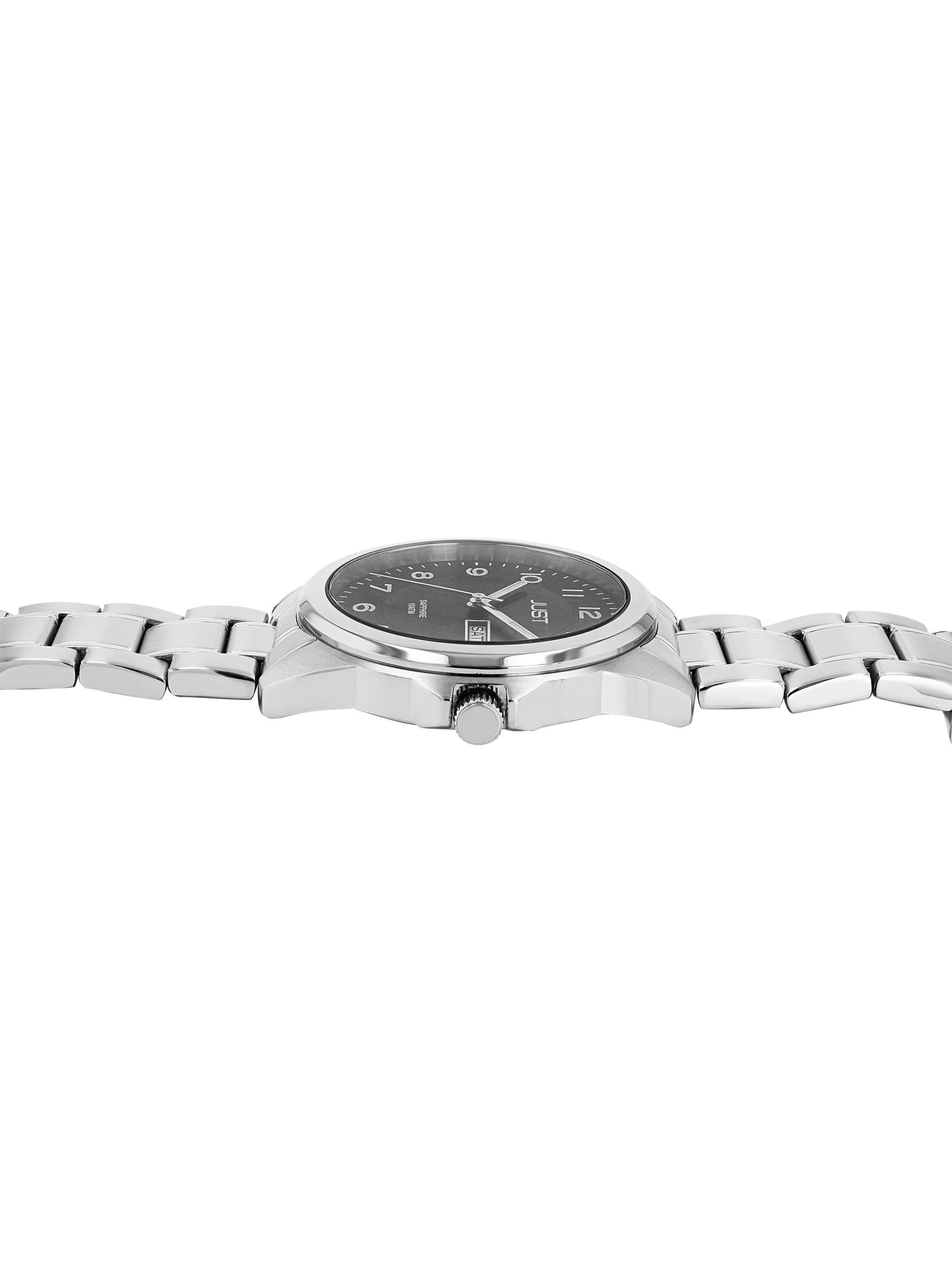 JUST Analog Watch 'Mads, Datumsanzeige' in Silver
