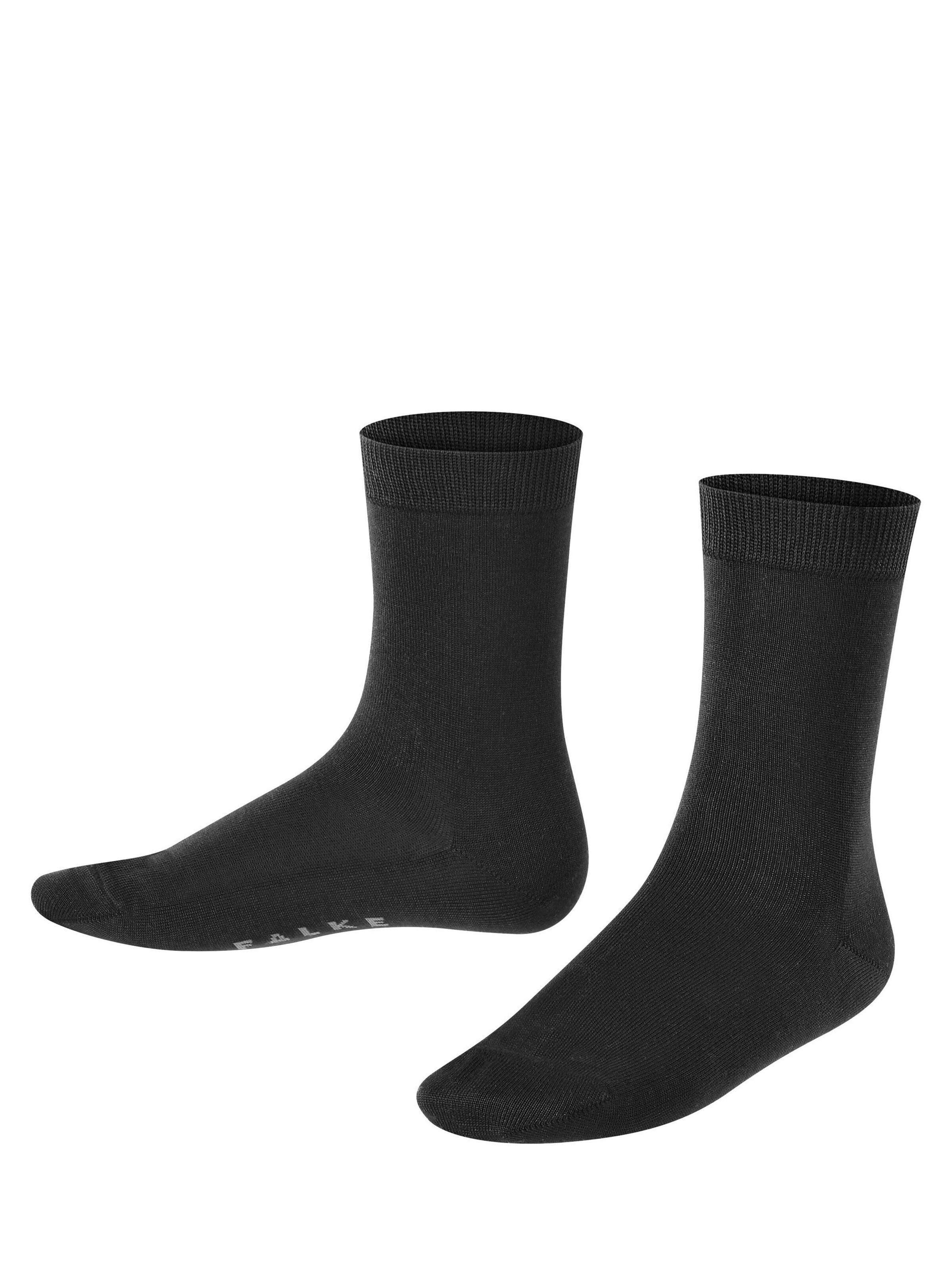 FALKE Socks 'Cotton Finesse' in Black: front