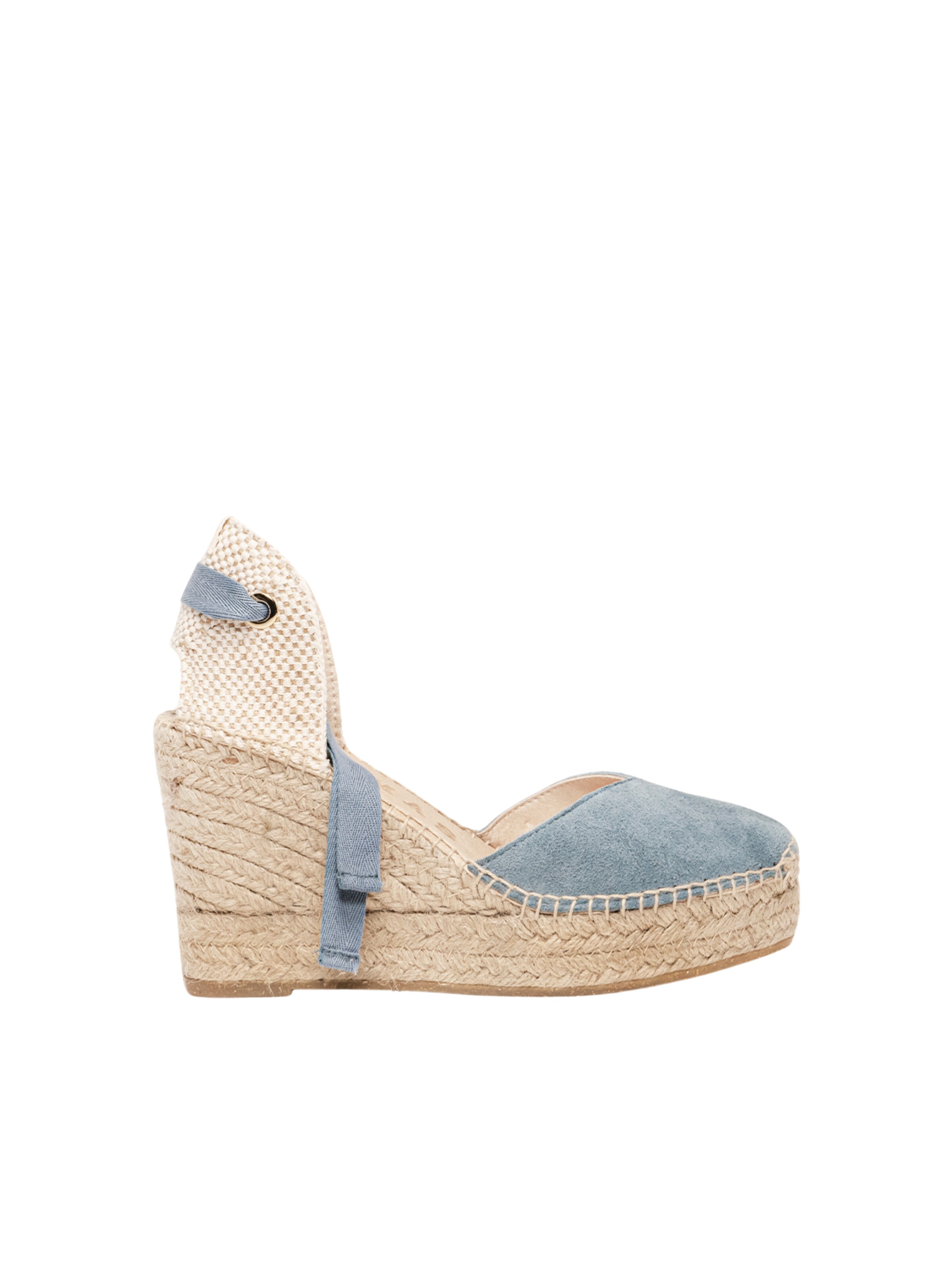 Alhamas - Sandalias 'Alpargata Cuña 10 cm' en azul: frente