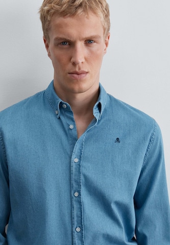 Scalpers Regular fit Overhemd in Blauw: voorkant