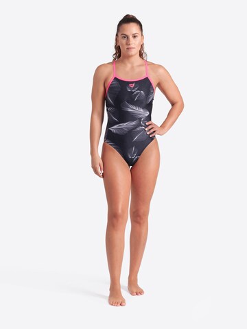 ARENA Bustier Badedragt 'FROZEN LEAVE' i sort