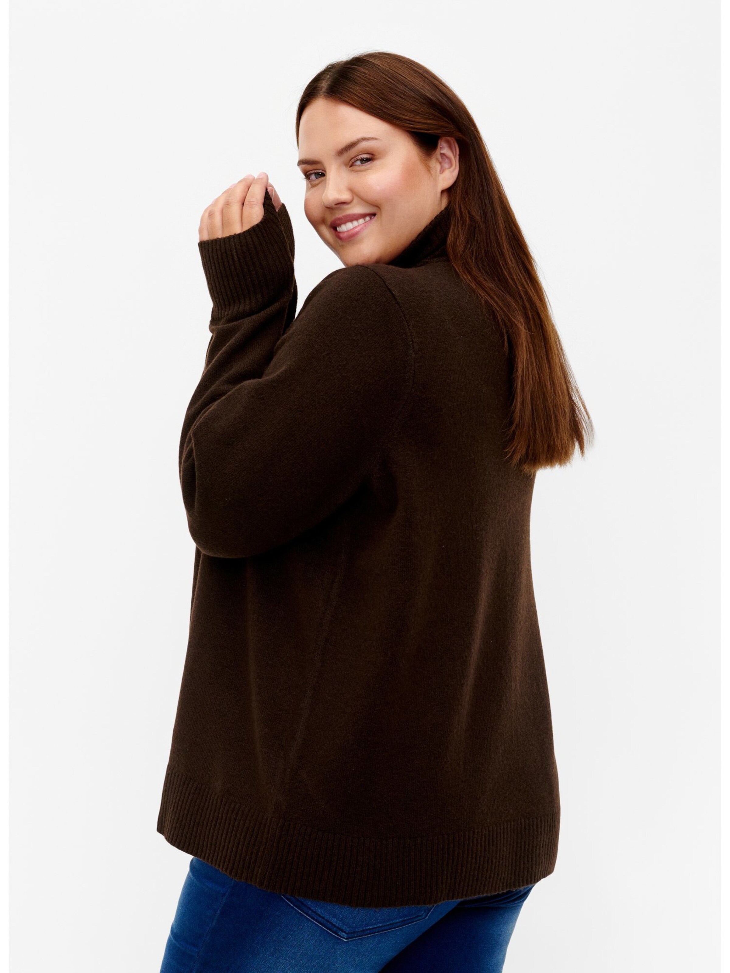 Sweat shirt Msunny Zizzi en Brun Fonce ABOUT YOU