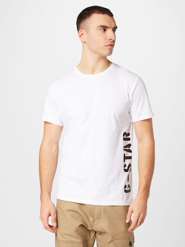 Maglietta 'Stencil' di G-Star RAW in bianco: frontale
