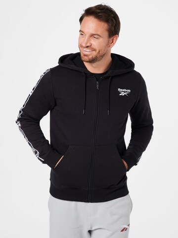 Reebok Zip-Up Hoodie in Black: front