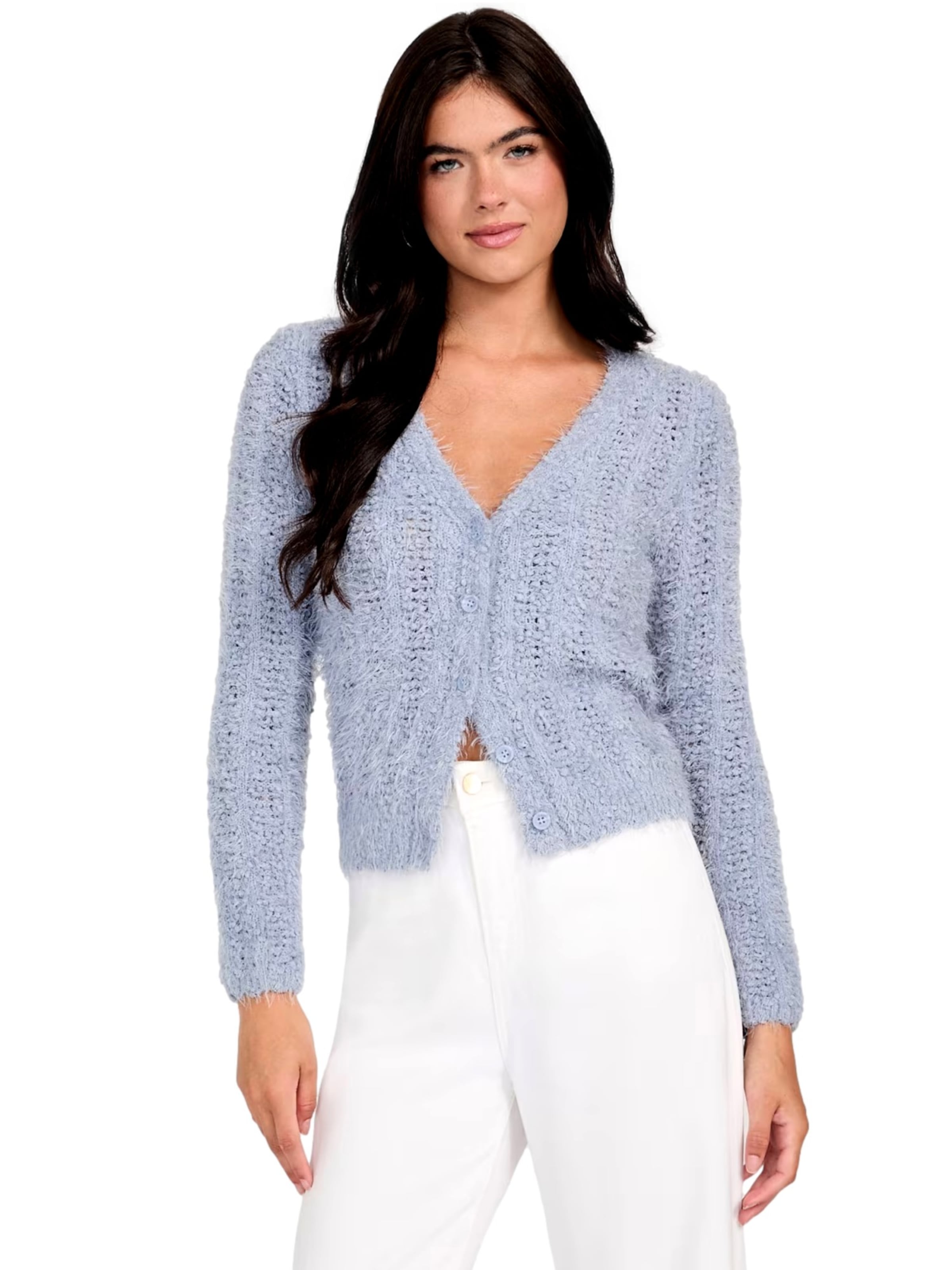 GUESS Gebreid vest 'Bea' in Blauw: voorkant