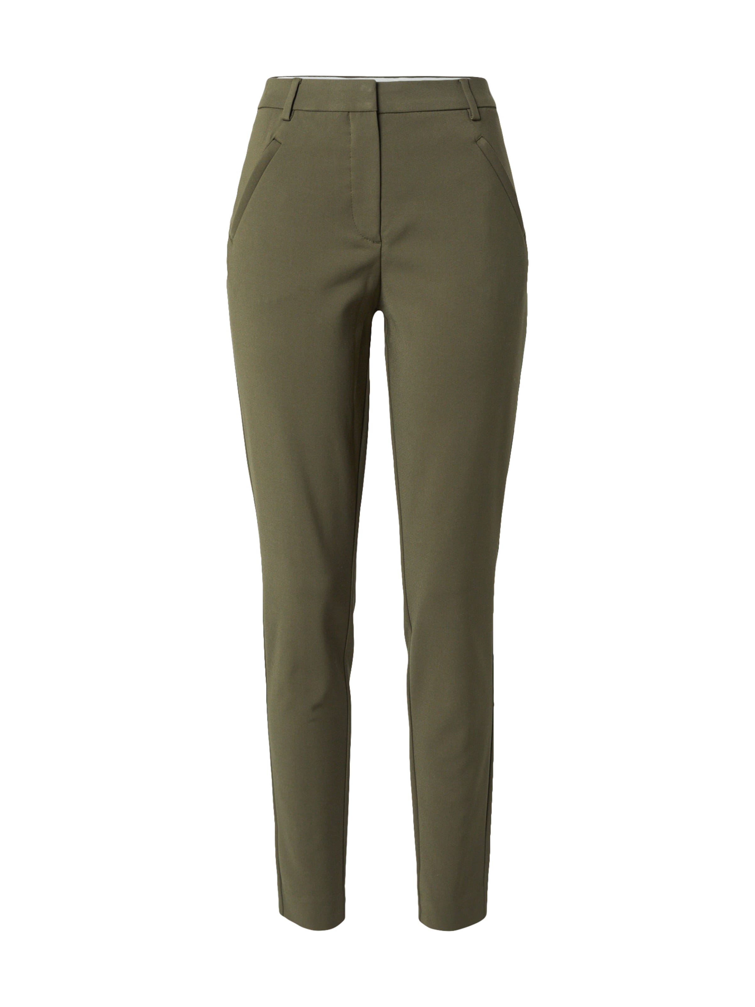 Coupe slim Pantalon 'Angelie' FIVEUNITS en vert : devant