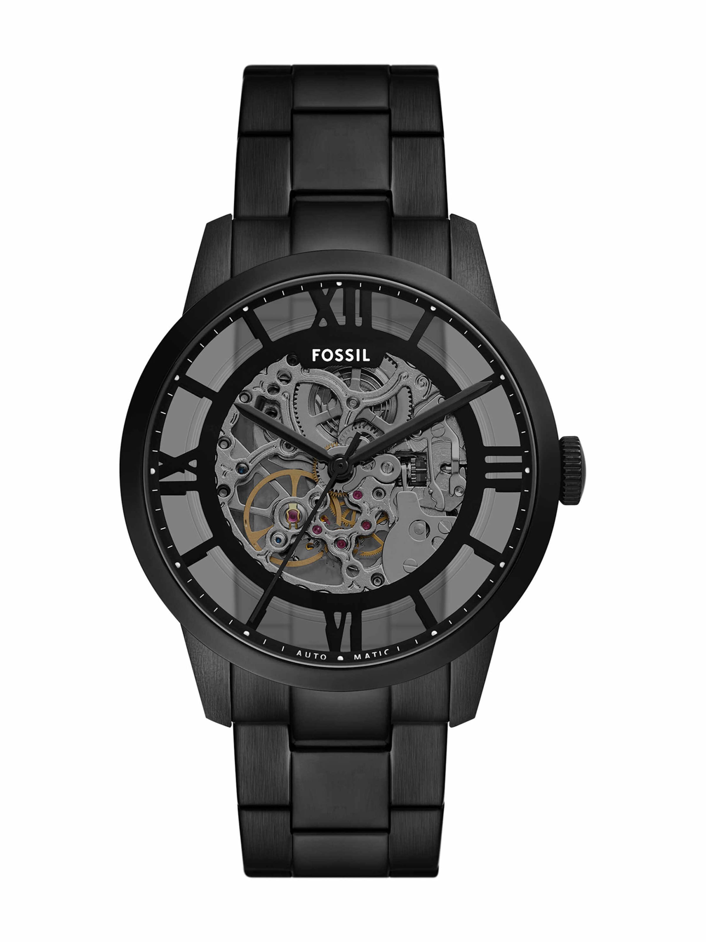 FOSSIL Analog klocka 'TOWNSMAN' i svart: framsida