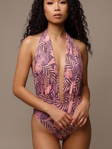 Hobo Sapiens High neck Badpak 'Susil one-piece swimsuit' in Lila